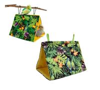 Topyond Amaca per Nido per Uccelli per Animali Domestici, Tenda per Capanna per Pappagalli con Ombra Triangolare, Giocattoli da Appendere in Gabbia per Uccelli, Nido per Uccelli