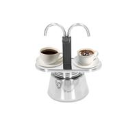 Topyond Caffettiera Moka da 100 Ml in Acciaio Inossidabile con Filtro Addensato a Doppio Tubo E Manico Antiscivolo Antiscottatura Caffettiera Italiana Mocha Express E Mini Macchina