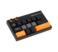 Topyond Glowing Mechanical Keyboard Ornaments with Interchangeable Numbers for Desk Decoration Innovative Design, Luminous Display, Desktop Enhancement for Home or Office Use (Black Orange)