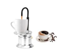 Topyond Moka a Tubo Singolo 1 Tazza, 50ml Moka Elettrica Piano Cottura Con Beccuccio in Lega Di Alluminio, Caffettiera Acciaio, Caffettiera 1 Tazza per Induzione per Feste All'aperto E Viaggi
