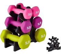 Topyond Rastrelliera Manubri, 3 Livelli Supporto per Manubri, Supporto Triangolare per Manubri, 23x22,5x8,5cm Porta Manubri Palestra Casa, per Riporre Per 6 Manubri Ginnici (Manubri Non Inclusi)