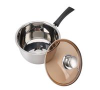 Topyond Sauce Pan, Stainless Steel Saucepan with Lid, Small Milk Pan with Single Handle, Rapid Heat Transfer Thickened Bottom Soup Pot for Baby Food, Cooking (14cm)