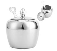 Topyond Zuccheriera in Acciaio Inossidabile con Cucchiaio Per Labbra Set Zuccheriera da Cucina Per Sale, Pepe, Spezie, Acciaio Inossidabile 304, Decorazione Per Tavolo da Pranzo Per Cucina Domestica S