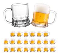 TOPZEA Set di 24 mini boccali da birra, da 141,7 g, bicchieri da degustazione per congelatore, bicchieri da degustazione per birra, bicchieri con manico