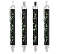 TopZeDeals Patricks Clover - Penna a sfera retrattile da 0,5 mm, punta in grassetto, inchiostro nero, strumento di scrittura di alta qualità, 4 pezzi