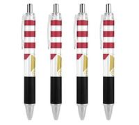 TopZeDeals Penne a sfera con bandiera dell'Egitto degli Stati Uniti, punta fine da 0,5 mm, penna a sfera retrattile, flessibile, rotonda, 4 pezzi