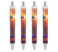 TopZeDeals The American Crow - Penna a sfera retrattile, inchiostro blu, per ufficio e casa, 4 pezzi