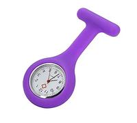 Topzilly Orologio da taschino per infermieri, spilla in silicone con spilla/clip, design di controllo nfection sanitario, infermieri, medici, paramedici, medici, Viola, small, Moderno
