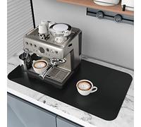 Topzora Tappetino Scolapiatti, 40 X 60cm Assorbente Scolapiatti da Lavello, Scolapiatti da Lavello Asciugatura Rapida,Tappetino per Caffè Tappetino per Caffettiera con Retro in Gomma Antimacchia(Nero)