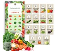 TORAF Set di Semi Orto 15 Varietà - Verdure Premium per Giardino, Balcone e Serra - Pomodoro, Carota, Peperone, Cetriolo, Zucchina, Broccolo, Porro, Rucola - Coltivazione Facile - Semi da Piantare