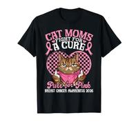 Torbie Cat Moms Fight Cure Purr per Il Cancro al Seno Rosa 2026 Maglietta