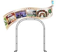 Torbogen - Arco da giardino in metallo resistente alle intemperie, 19 mm, per piante rampicanti, 2,4 x 2,2 x 25 cm, colore: nero