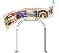 Torbogen - Arco da matrimonio per esterni, traliccio da giardino, in metallo, resistente alle intemperie, supporto per rose rampicanti, tubo zincato da 19 mm, verde, 2 m x 2,3 m x 25 cm