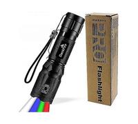 Torch 4 In 1 Super Bright 900 Lumen Red & Green Blue Light Multifunctional Flashlight Pocket Adjustable Focus Waterproof Pocket Torch KQE