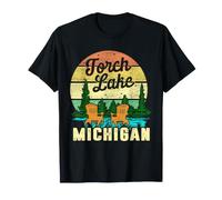Torch Lake Michigan USA Beach Fun Vacation Souvenir Maglietta