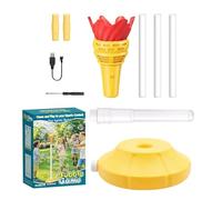 Torch Shape Bubble Machine - Height Adjustable Foam Sprayer with Light and Music, Interactive Automatic Blower, Outdoor Fun Toy for Patio Boys Girls Birthday Party Outdoor Backyard