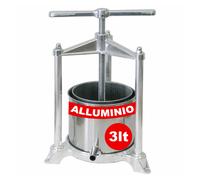 Torchietto premitutto in Alluminio 3L Torchio Manuale per Vino, Uva e Frutta