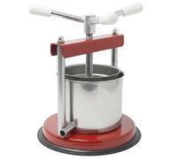 TORCHIETTO Premitutto Manuale Piccolo DIAMETRO CESTELLO 14cm, Certificazione Alimentare, Ferro e Acciaio Inox 430, per Pomodori MIrto Melanzane Ortaggi Succhi Frutta e Olio, Modello Nuovo