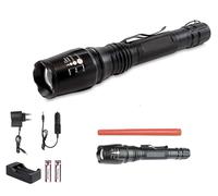 TORCIA 100000 LUMEN TATTICA/MILITARE LED T6 RICARICABILE ZOOM 8668-T6