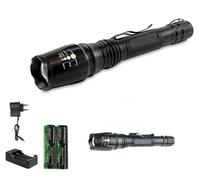 TORCIA 100000 LUMEN TATTICA/MILITARE LED T6 RICARICABILE ZOOM BL-8668 CON CONO