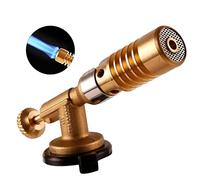 Torcia a gas con bruciatore a gas butano in rame, accendino per riscaldamento e saldatura per campeggio all'aperto, barbecue, set di torcia a spruzzo