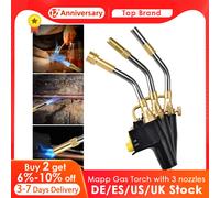 Torcia a Gas propano MAPP con 3 punte per ugelli saldatura a fiamma regolabile saldatura brasatura interfaccia di trattamento termico Standard CGA 600