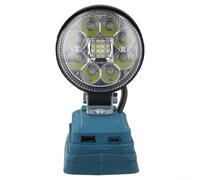 Torcia a LED da 7,6 cm per batteria agli ioni di litio Bosch con porta di ricarica USB, testa rotante a 90-180°, per officina, campo all'aperto (B)