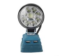 Torcia a LED da 7,6 cm per batteria agli ioni di litio Bosch con porta di ricarica USB, testa rotante a 90-180°, per officina, campo esterno (A)