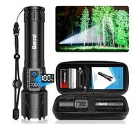 Torcia a LED, estremamente luminosa con USB, ricaricabile, torcia tattica con 5 modalità di luce, 5000 mAh, IPX5, impermeabile, piccola torch per campeggio, escursionismo, attività all'aperto, pesca