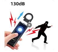 Torcia a Led per autodifesa luce portachiavi ricaricabile USB con allarme