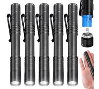 Torcia a LED piccola, 5 pezzi, mini lampada a penna, impermeabile, 200 lumen, per esterni, campeggio, escursioni, riparazione, emergenza, 2 AAA (non incluse)