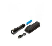 Velamp PANTHER Torcia Led ricaricabile super luminosa (800lm, CREE XHL). Interruttore tattico. Focus regolabile.Impermeabile, ideale industria e campeggio. IPX4, Nero