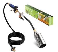 Torcia a propano ad alta potenza 1.200.000 BTU con tubo da 3 m, resistente con controllo della fiamma e pulsante di accensione turbo, lanciafiamme per giardino, legno, ghiaccio, neve, strada (blu