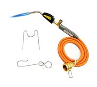 Torcia a propano MAPP, testa torcia a gas MAPP con tubo da 1,5 m, accensione automatica e controllo della fiamma regolabile, torcia per saldatura, brasatura e saldatura con punta in ottone