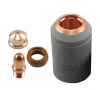 Torcia al plasma consumabili per torcia A141, kit da 4 pezzi, include coperchio protettivo per elettrodo ugello e diffusore anello a spirale in rame (1,7 mm)