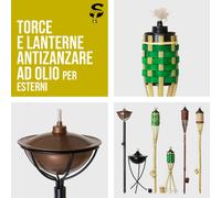 Torcia Bamboo Metallo da giardino anti zanzare olio Torce Lanterna TOP STI