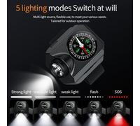 Torcia da polso a LED da esterno con per BUSSOLA e modalità di illuminazione mu