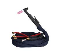 Torcia da Saldatura Argon WP-18 Torcia TIG Pistola Refrigerata Ad Acqua Corpo Angolato Testa Lunga Treccia Isolata Collegamento Istantaneo Adatta per, 8 Metri