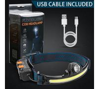 TORCIA DA TESTA LUCI LED COB A PROVA D'ACQUA IMPERMEABILE RICARICABILE