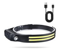 Torcia da Testa Ricaricabile, Grandangolo Torcia Frontale LED, Lampada Frontale Super Luminosa, LED Ricaricabile Illuminazione per Pesca Campeggio Ciclismo Corsa Pesca Lavoro