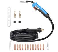 Torcia di Saldatura MIG MAG 15AK da 4m con 21 Parti Usurate, Pistola per Saldatura Manuale con Cavo Flessibile, Connettore Euro, per Saldatura CO2 e Filo-Blu