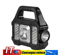 Torcia elettrica a LED Torcia portatile solare impermeabile per campeggio (argen