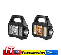Torcia elettrica a LED Torcia portatile solare impermeabile per campeggio (argen
