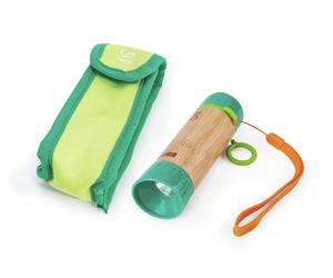 TORCIA ELETTRICA alimentata a mano HAND POWERED FLASHLIGHT in bamboo HAPE nature