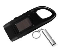 Torcia elettrica esterna alimentata a manovella, salvataggio di emergenza con fischietto, carica solare, guscio in ABS (colore nero, 12,4 cm*1)