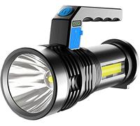 Torcia elettrica in Standby Ultra-Lunga Illuminazione a LED Lunga 500 m - Potente faretto Portatile Ricaricabile Tramite USB Torcia Portatile Luce Laterale Faro da Campeggio Come Power Bank e Access