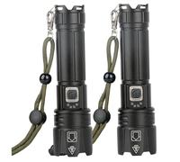 Torcia elettrica più luminosa 2 pezzi 5 modalità torcia elettrica LED ad alta luminosità ricaricabile impermeabile portatile per emergenze campeggio escursionismo torce elettriche per esterni tor