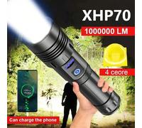 Torcia elettrica super potente XHP70/Luce laser bianca ricaricabile, torcia tattica impermeabile a LED con luce COB adatta per attività outdoor Torcia XHP70,torcia laser biancaLega di alluminio