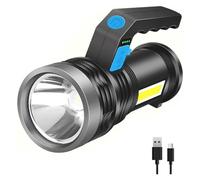 Torcia elettricaTorcia elettrica ultra-lunga in standby, lampada da lavoro ricaricabile tramite USB portatile, faro a lungo raggio, batteria integrata, faretto portatile con luce laterale COB, torcia