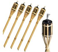 Torcia Fiaccole da esterno ad olio in bamboo 120 cm da giardino bambÃ¹ 5 pezzi